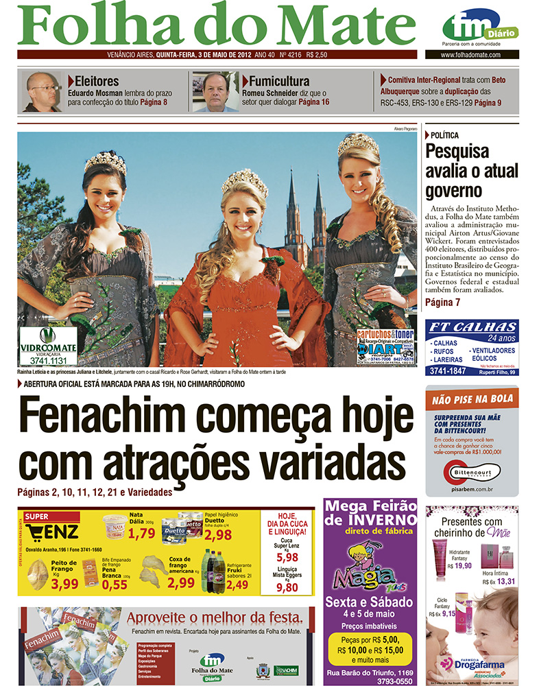Capa 12° Fenachim 2012_(Arquivo Folha do Mate)