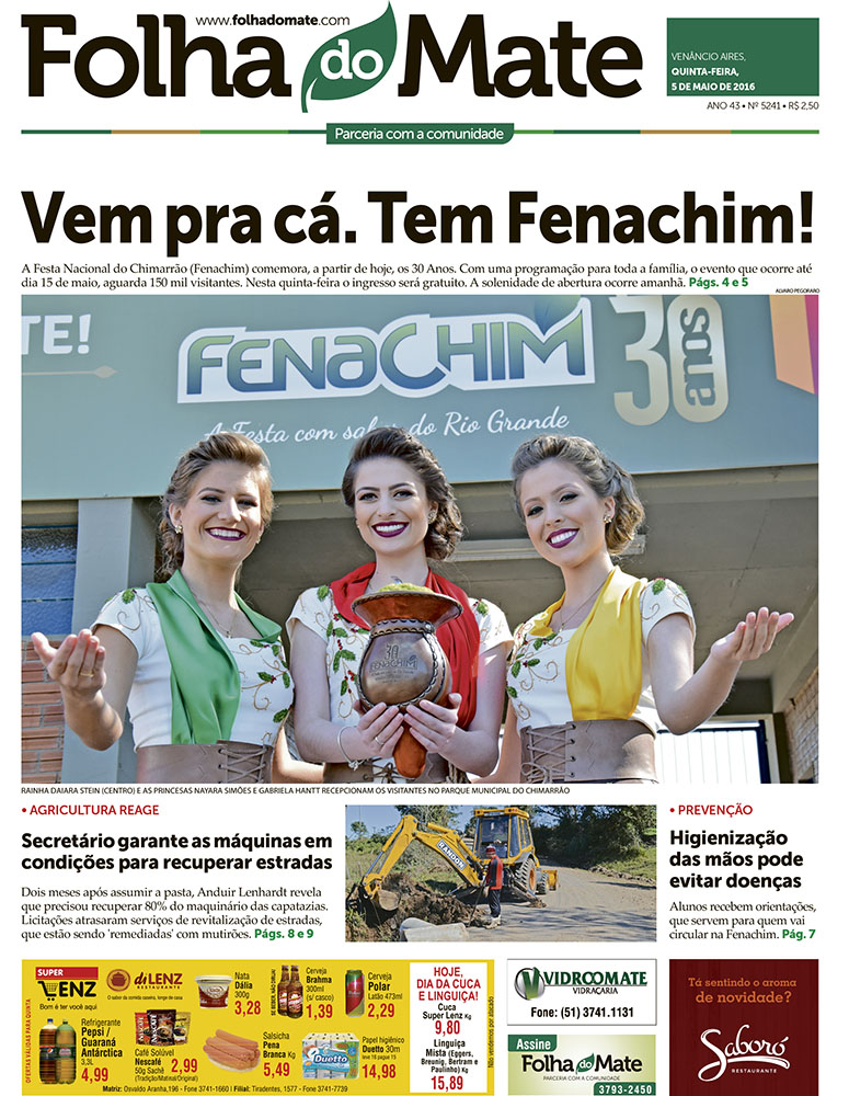 Capa 14° Fenachim 2016_(Arquivo Folha do Mate)