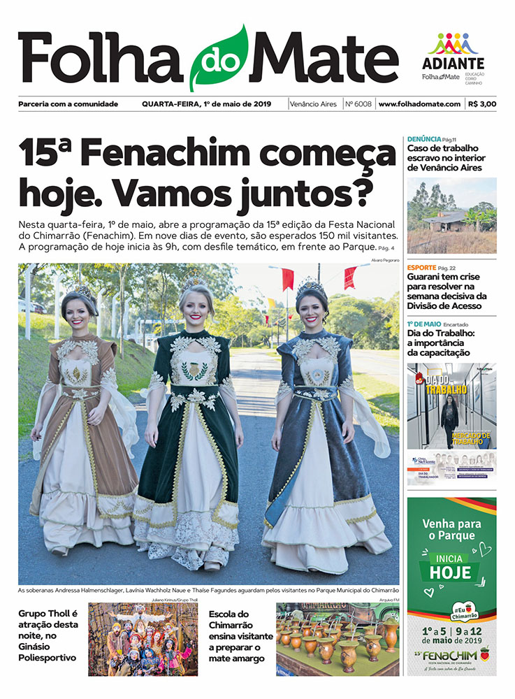 Capa 15° Fenachim 2019_(Arquivo Folha do Mate)