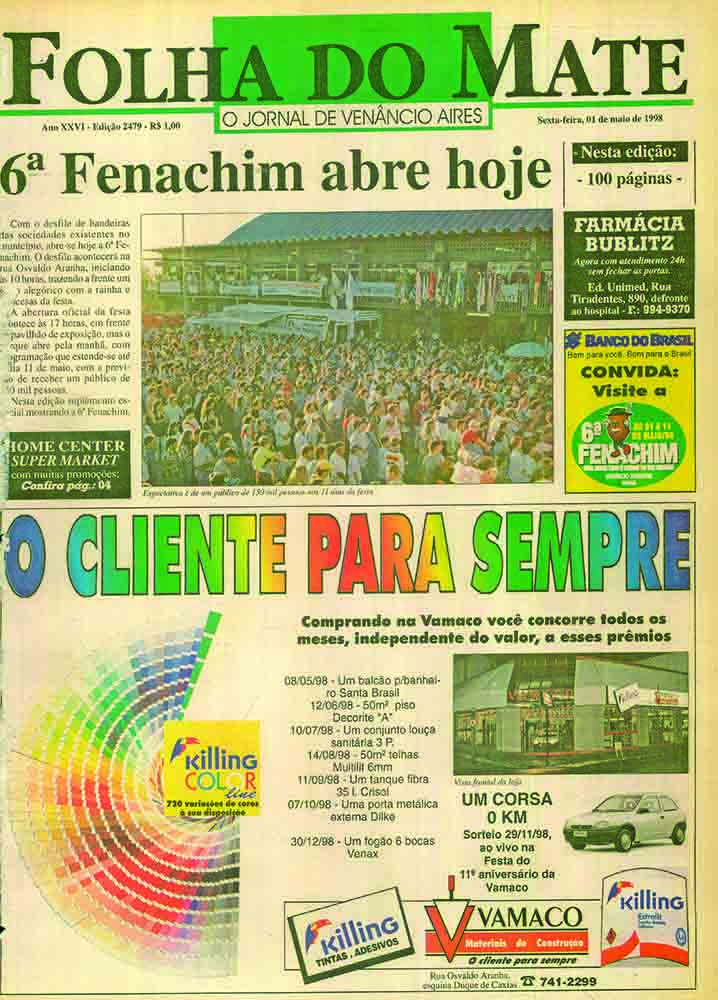 Capa 6° Fenachim 1998_(Arquivo Folha do Mate)