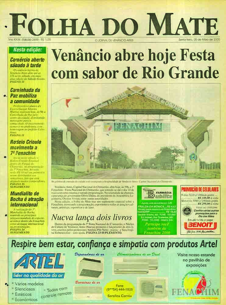 Capa 7° Fenachim 2000_(Arquivo Folha do Mate)