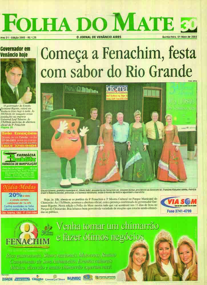 Capa 8° Fenachim 2003_(Arquivo Folha do Mate)